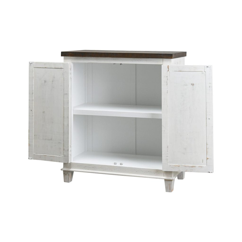 Diamond 2 Door Cabinet, Sierra White with a Sierra Brown top