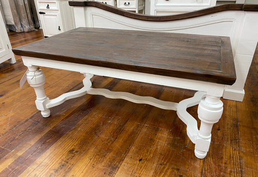 Lufkin Coffee Table, Aged White & Tobacco