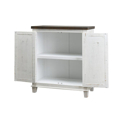 Diamond 2 Door Cabinet, Sierra White with a Sierra Brown top