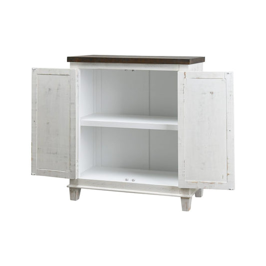 Diamond 2 Door Cabinet, Sierra White with a Sierra Brown top