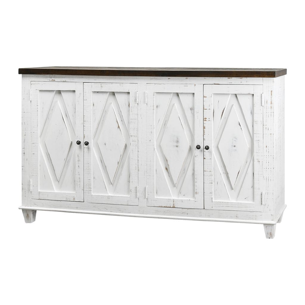 Diamond 4 Door Cabinet Sierra White & Sierra Brown top