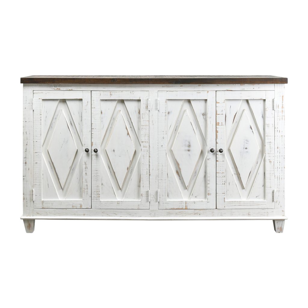 Diamond 4 Door Cabinet Sierra White & Sierra Brown top