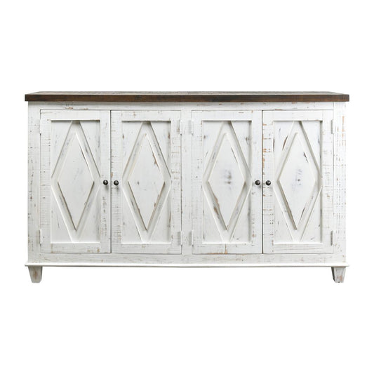 Diamond 4 Door Cabinet Sierra White & Sierra Brown top