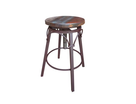 Antique Multicolor Barstool Swivel Base 24-30"