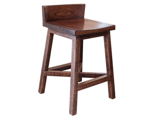 Pueblo Brown Wooden Stool 24"