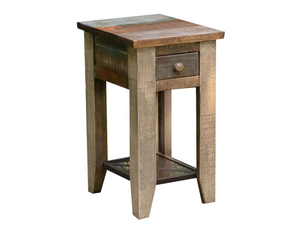 Antique Multicolor Chairside Table