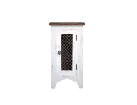 Pueblo White Chairside Table