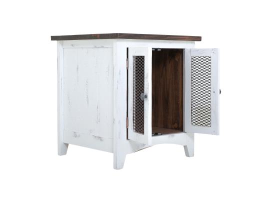 Pueblo White End Table
