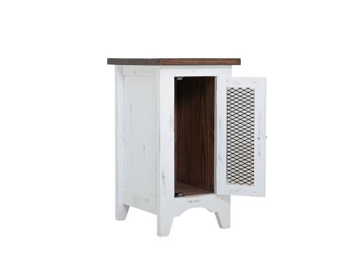 Pueblo White Chairside Table