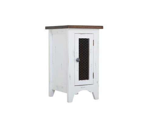 Pueblo White Chairside Table