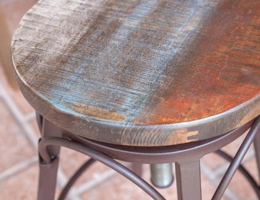 Antique Multicolor Barstool Swivel Base 24-30"