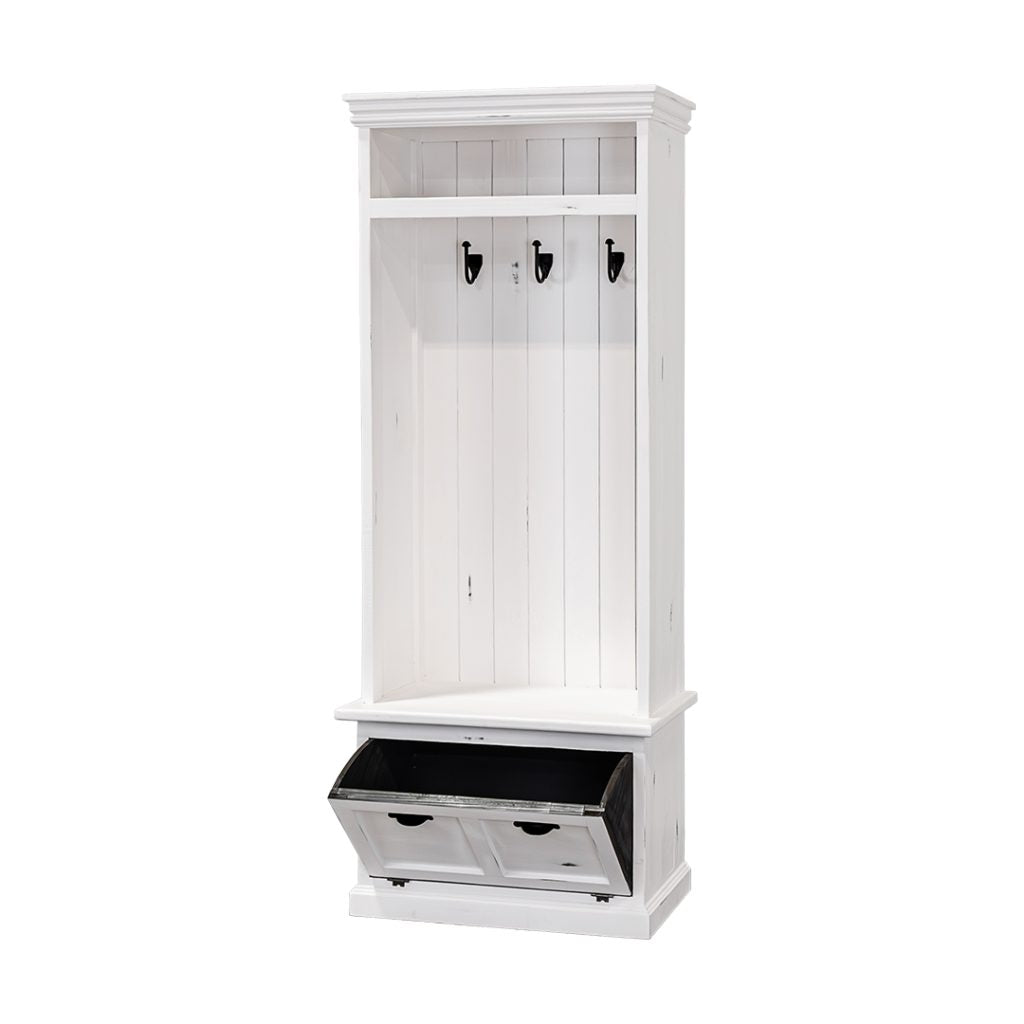 Jackson Narrow Hall Tree, Sanded White
