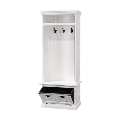 Jackson Narrow Hall Tree, Sanded White