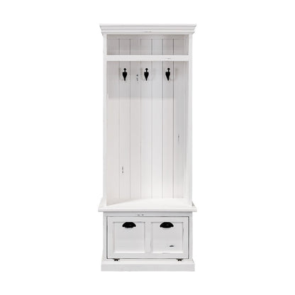 Jackson Narrow Hall Tree, Sanded White