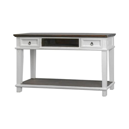 Chastain Console, Aged White & Tobacco