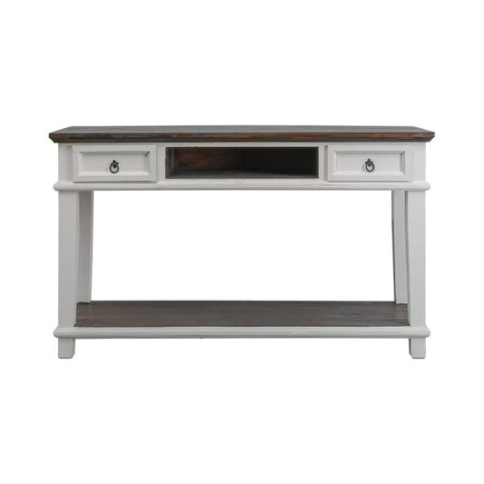 Chastain Console, Aged White & Tobacco