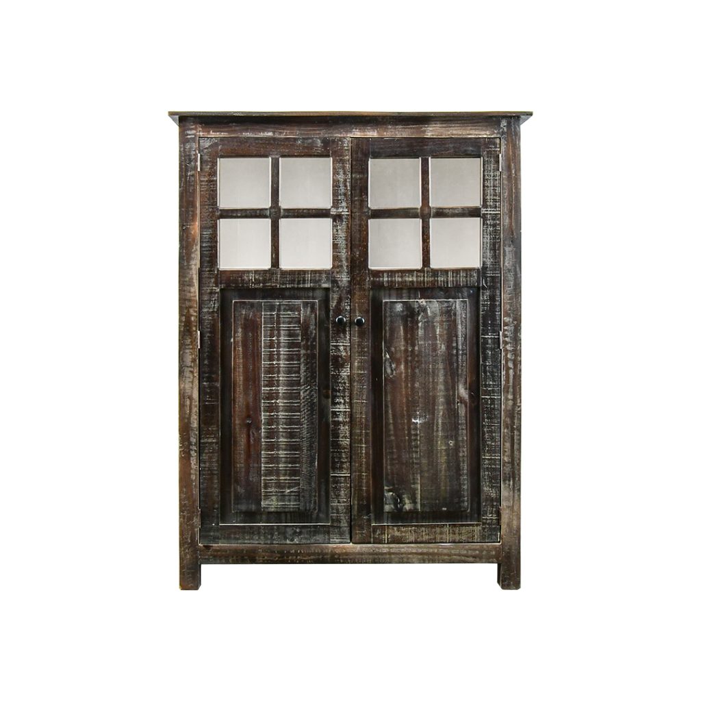 Williamsburg Armoire Hutch, Limewash & White Interior