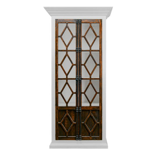 Carthage Upright Cabinet, Aged White Tobacco Doors